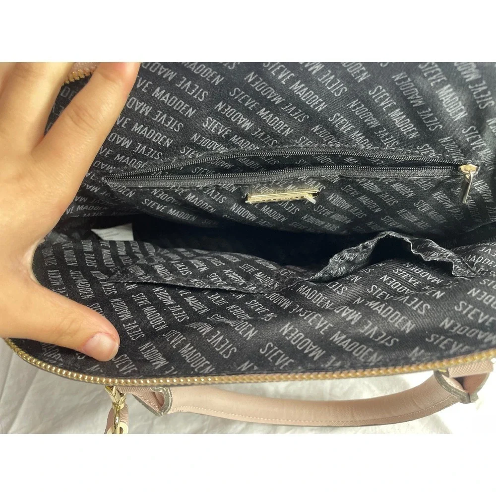 Steve Madden Pink Dome Satchel Crossbody Bag Gold Hardware Adjustable Strap